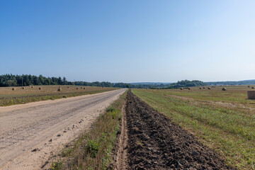 Rural road for cars and transport