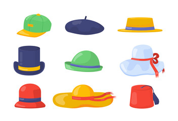 Set of fashionable hats