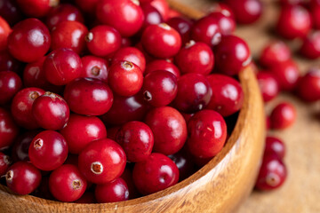 Wild marsh red cranberries during cooking