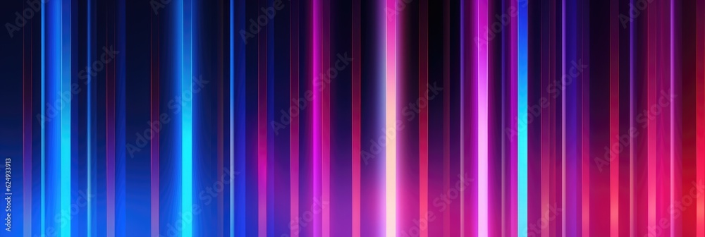 Poster abstract futuristic background with pink blue glowing neon lines. generative ai