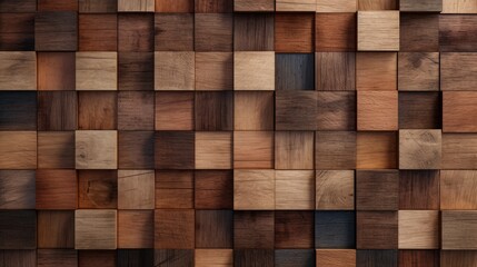 Abstract block stack wooden 3d cubes, rustic wood texture for backdrop