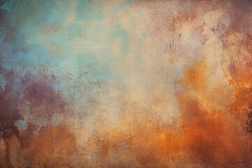 Grunge wall texture abstract background wallpaper, blue, white and orange colors