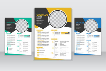 Modern CV / resume template yellow and black color