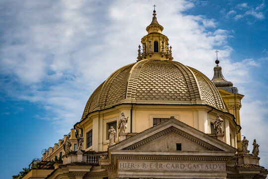 Santa Maria dei Mircoli and Santa Maria in Montesanto renowned for their stunning designs and historical significance. Located in Rome ,Italy.