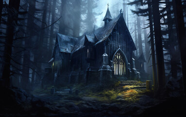 Dark and Creepy Medieval Church