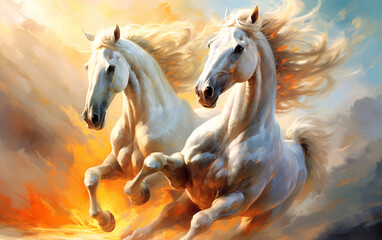 White Wild Horses