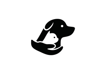 pet hand logo design. creative concept element symbol vector illustration.