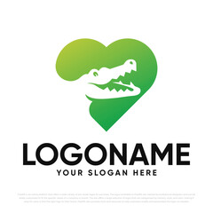Alligator Heart Logo Design
