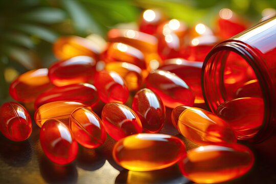 Close up of berberine capsules used to maintain.