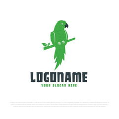 Green parrot logo design