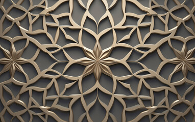 Arabic pattern background. Islamic ornament. Geometric 3d shape. Texture arabian traditional motif