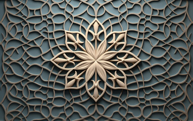 Arabic pattern background. Islamic ornament. Geometric 3d shape. Texture arabian traditional motif