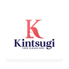 K Hair Girl Logo Design