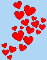 Hearts, red ones, are seen in an illustration.