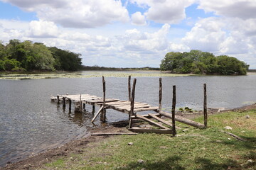 Laguna en tranquilidad durante un día soleado