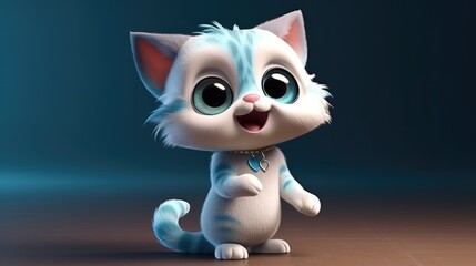 Fototapeta premium adorable cat dancing. Created with generative AI. 