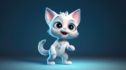 adorable cat dancing. Created with generative AI.	
