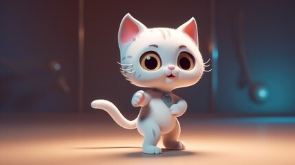 adorable cat dancing. Created with generative AI.	
