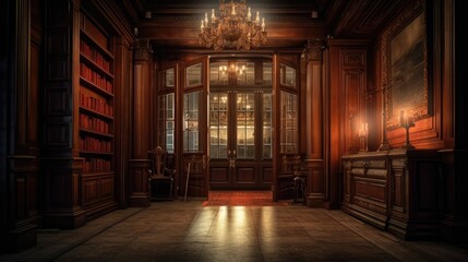 Interior View of a Cozy Bookshop. Created with generative AI