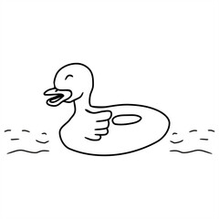 line art illustration of a duck-shaped float