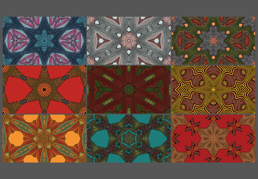 Seamless Pattern Collection with Mandala Ethic Motif