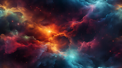 Obraz na płótnie Canvas seamless illustration of sky stars and fog clouds shapes background
