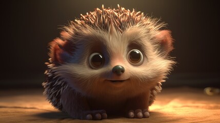 cute baby hedgehog. Created with Generative AI.
