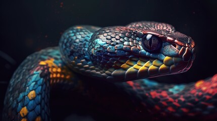 Colorful snake. Created with Generative AI.
