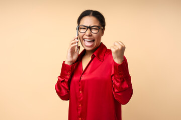 African american businesswoman talking on mobile phone