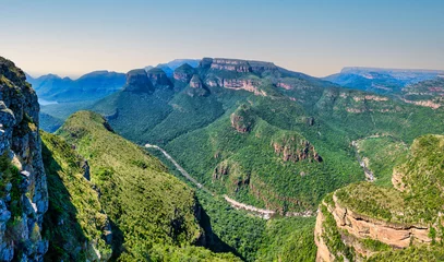 Foto op Aluminium Panorama shot of Three Rondavels and Blyde River at afternoon, Panorama Route, Graskop, Mpumalanga, South Africa © Arnold