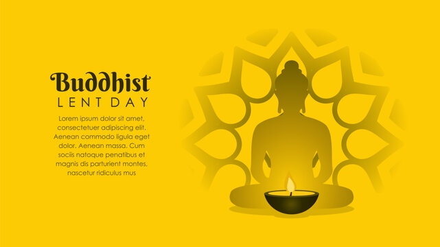 buddhist lent day banner template vector