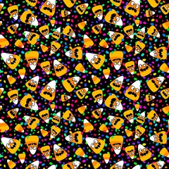 Halloween cartoon candy seamless sugar monster pattern for wrapping paper and fabrics and kids clothes print