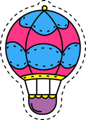 Cute kawaii sticker. Lineal icon with white outline