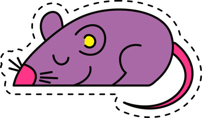 Cute kawaii sticker. Lineal icon with white outline