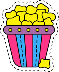 Cute kawaii sticker. Lineal icon with white outline