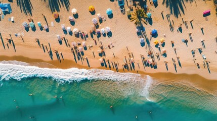 Sea and beach aerial photography. AI generated