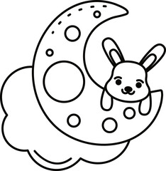 Doodle cute illustration. Kawaii characters for childrens coloring book