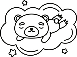 Doodle cute illustration. Kawaii characters for childrens coloring book