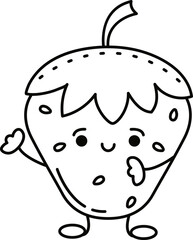 Doodle cute illustration. Kawaii characters for childrens coloring book