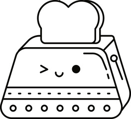 Doodle cute illustration. Kawaii characters for childrens coloring book