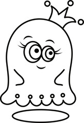 Doodle cute illustration. Kawaii characters for childrens coloring book
