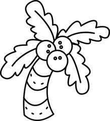 Doodle cute illustration. Kawaii characters for childrens coloring book