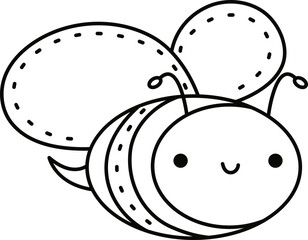 Doodle cute illustration. Kawaii characters for childrens coloring book