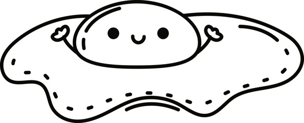 Doodle cute illustration. Kawaii characters for childrens coloring book