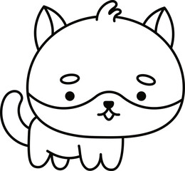 Doodle cute illustration. Kawaii characters for childrens coloring book
