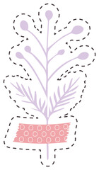 Froral sticker with white outline