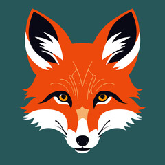 Obraz premium red fox illustration, cute, vector