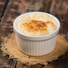 tender cheese soufflé baked in the oven 