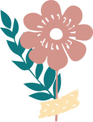 Floral flat hand draw illustration