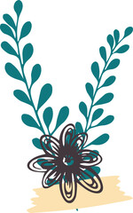 Floral flat hand draw illustration